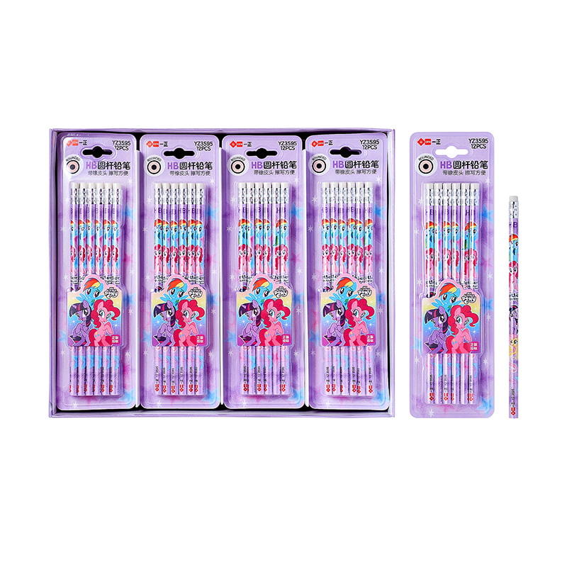 YZ3595 My Little Pony HB Radiergummi Runder Bleistift Blister