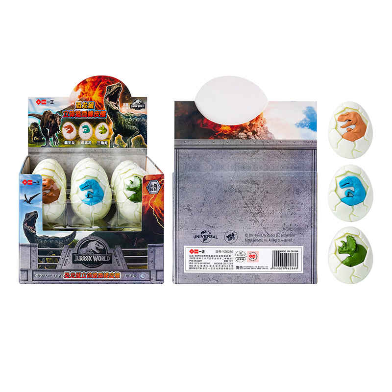 YZ6286 Jurassic World 3D Dinosaurier-Eierradierer