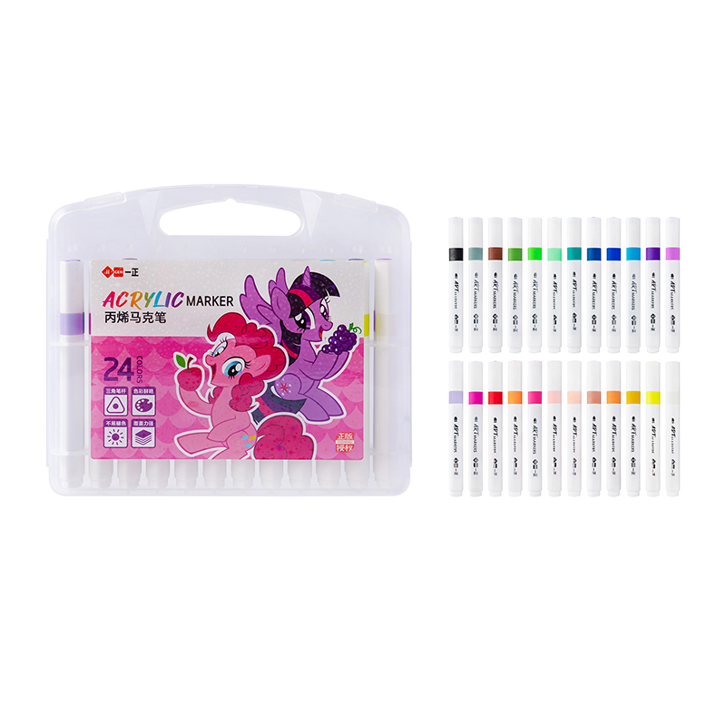 YZ7811 My Little Pony 24-Farben-Acrylmarker (dreieckiger Lauf)