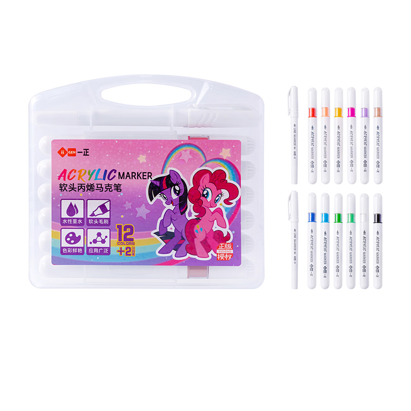 YZ7820 My Little Pony 12-Farben-Acrylmarker (weicher Pinsel)