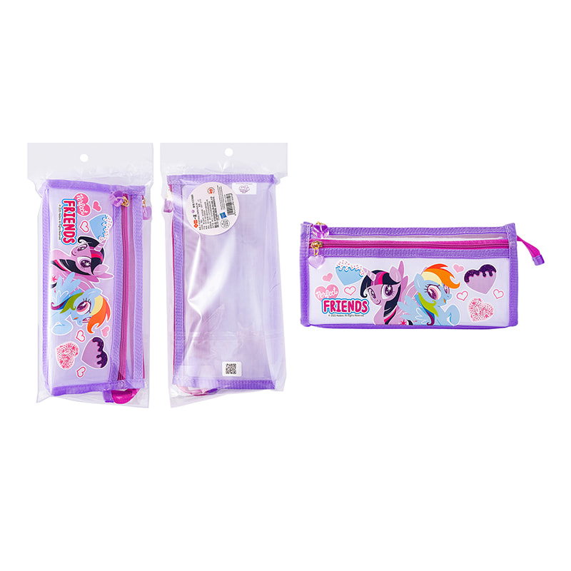 YZ7889 My Little Pony doppellagiges dreieckiges Netz-Bleistiftetui (lila)