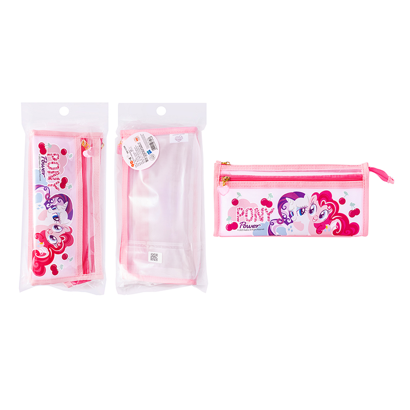 YZ7896 My Little Pony Doppelschichtiges dreieckiges Netz-Bleistiftetui (Pink)