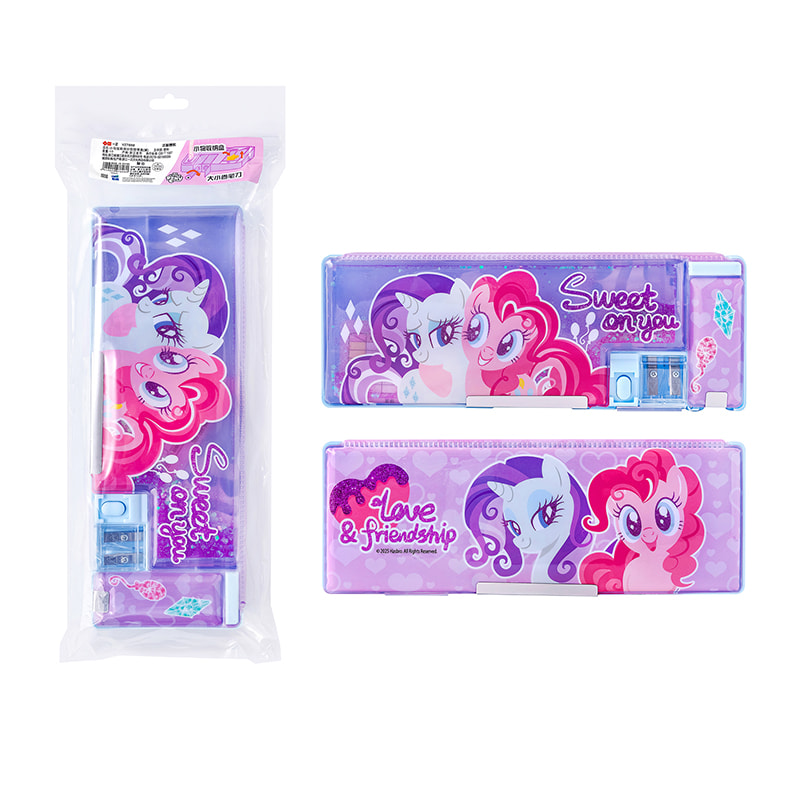 YZ7898 My Little Pony Quicksand Doppelschichtige Federmäppchen (Lila)