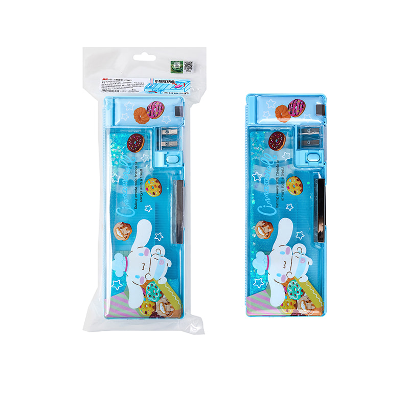 YZ9657 Big Ear Dog Treibsand-Doppelschicht-Bleistiftetui