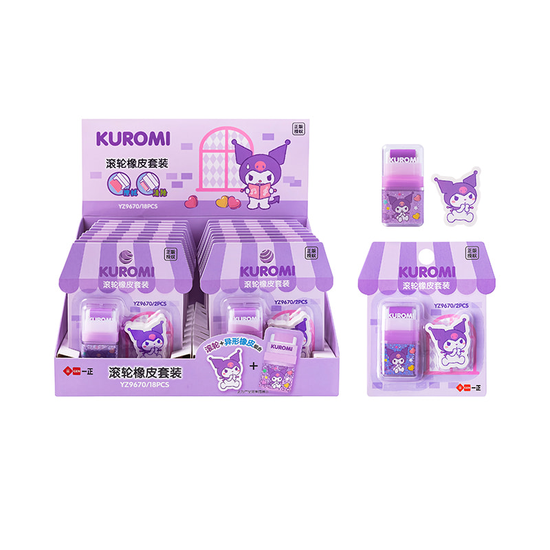 YZ9670 Kuromi Roller Radiergummi Set