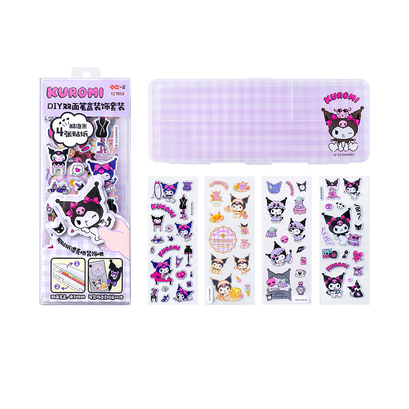 YZ9858 Kuromi DIY Doppelseitiges Bleistiftetui Dekoratives Set