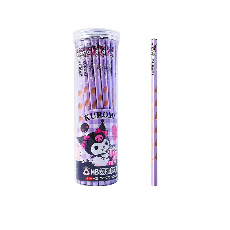 YZ9975 Kuromi HB Bleistift mit oberem Loch (Eimer)