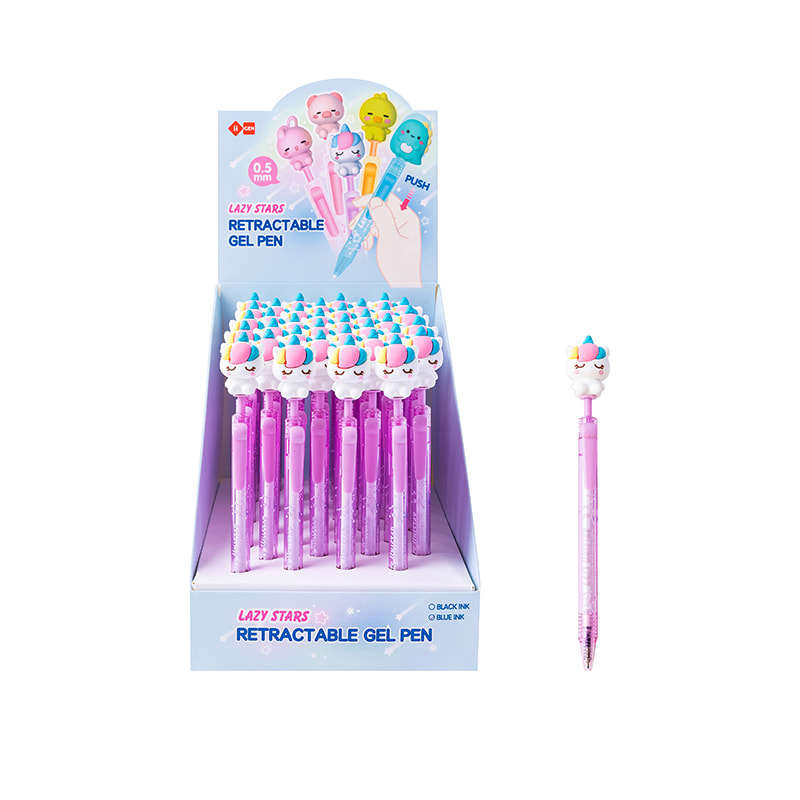 IG3710 Einhorn-Gelstift mit seitlichem Klick (Blau)