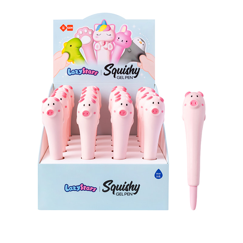 IG3725 Pink Pig Stress Relief Gel Pen (Blau)