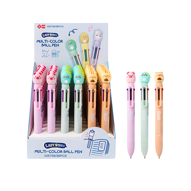 IG5709 Sechsfarbige Animal Journal Stifte