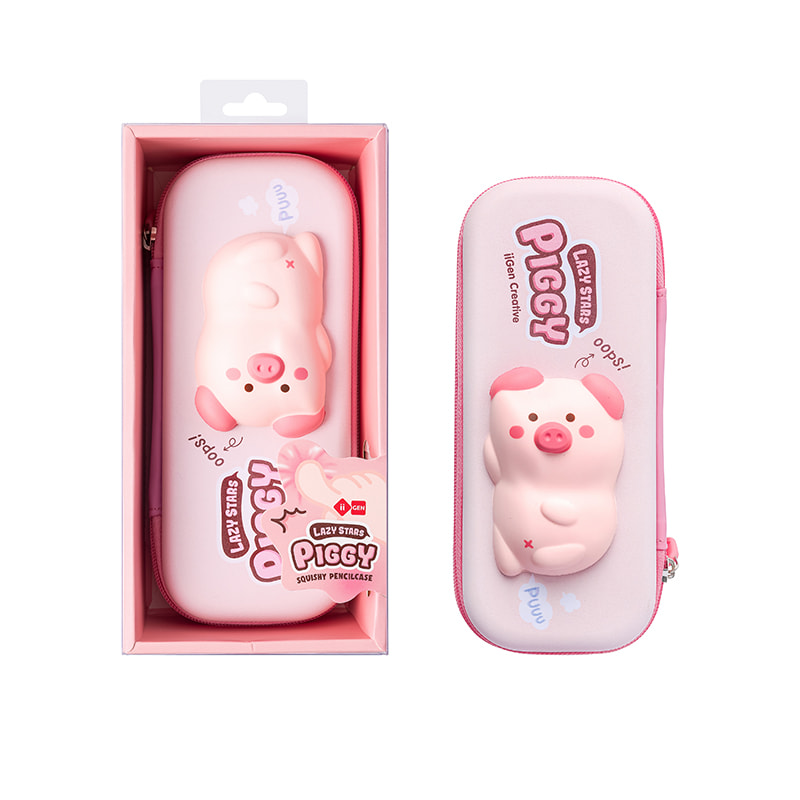 IG5806 Stressabbau-Bleistiftetui für kleine rosa Schweine