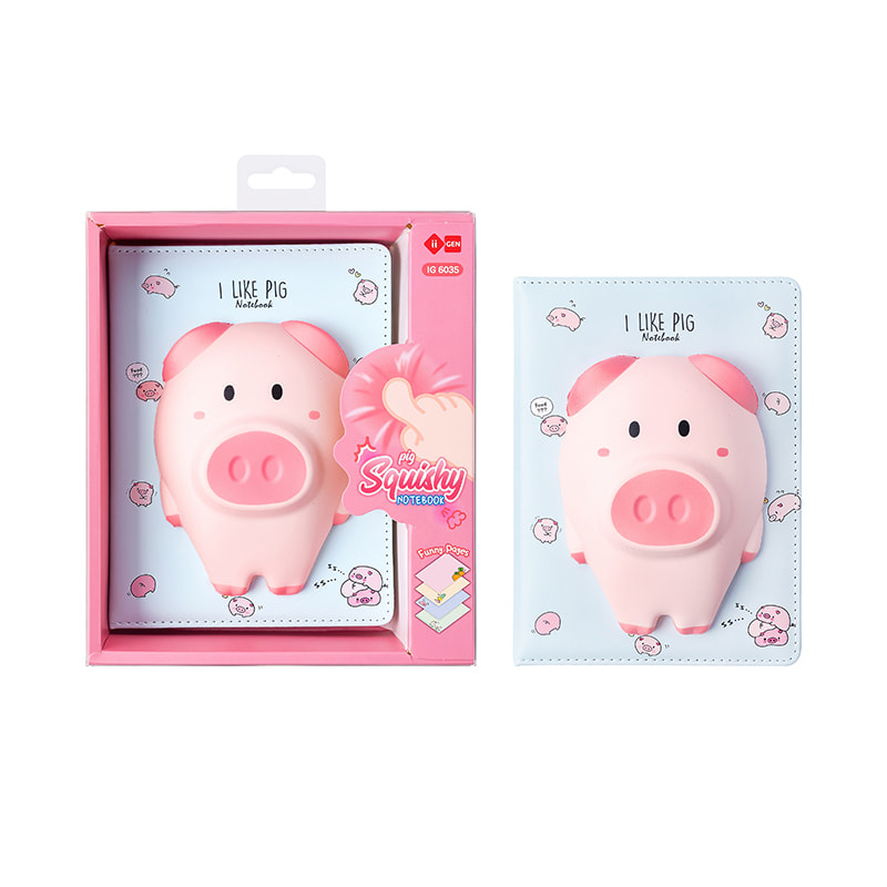 IG6035 Kleines rosa Schwein Squishy Notizbuch