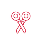 Schere mit Cartoon-Thema