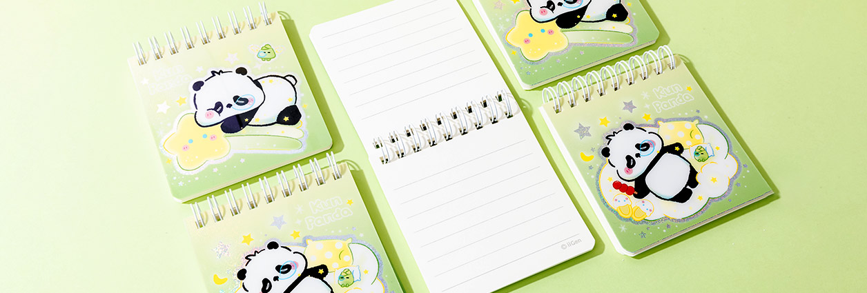 Spiralgebundenes Buch mit Cartoon-Thema